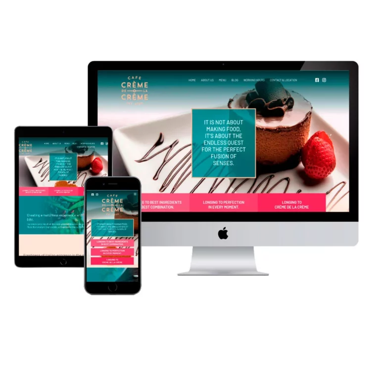 Restaurant website design chocolate and strawberry